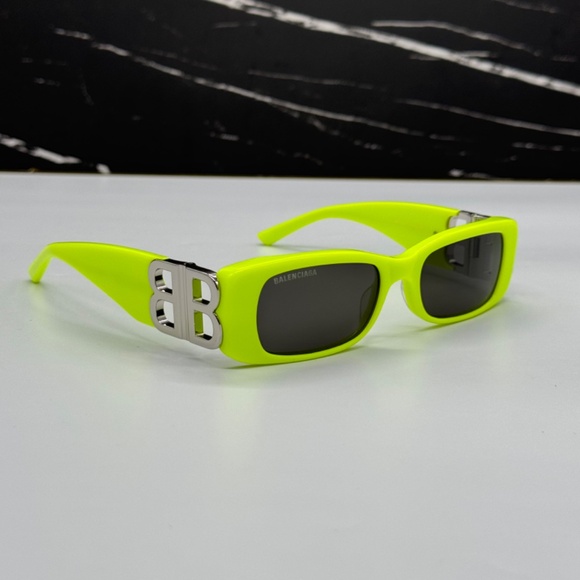 NEW BB0096S 008 BALENCIAGA YELLOW GREY SQUARE WOMEN BALENCIAGA SUNGLASSES - Picture 5 of 10